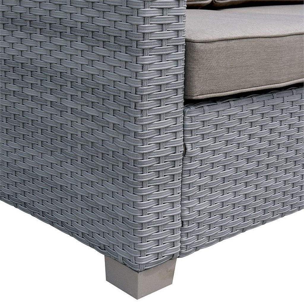 Gray Rattan Wicker Patio Sofa Z546243
