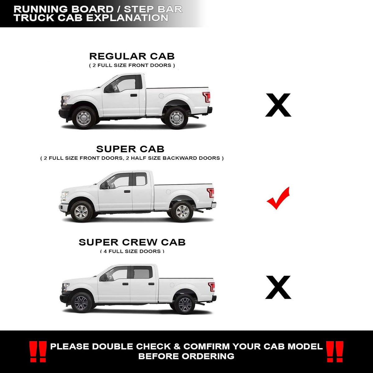 Matte Black Aluminum Running Boards T546
