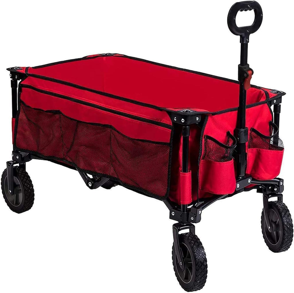 Blue Collapsible Heavy Duty Utility Wagon with Side Bag and Storage Bag M968726