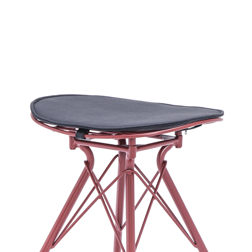 Dark Red 30 Inch Faux Leather Metal Barstool Set of 2 I213