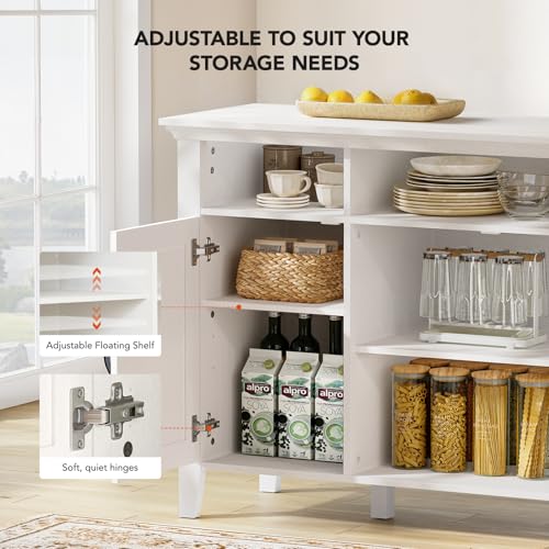 Oak and White Buffet Cabinet with Storage Q950724