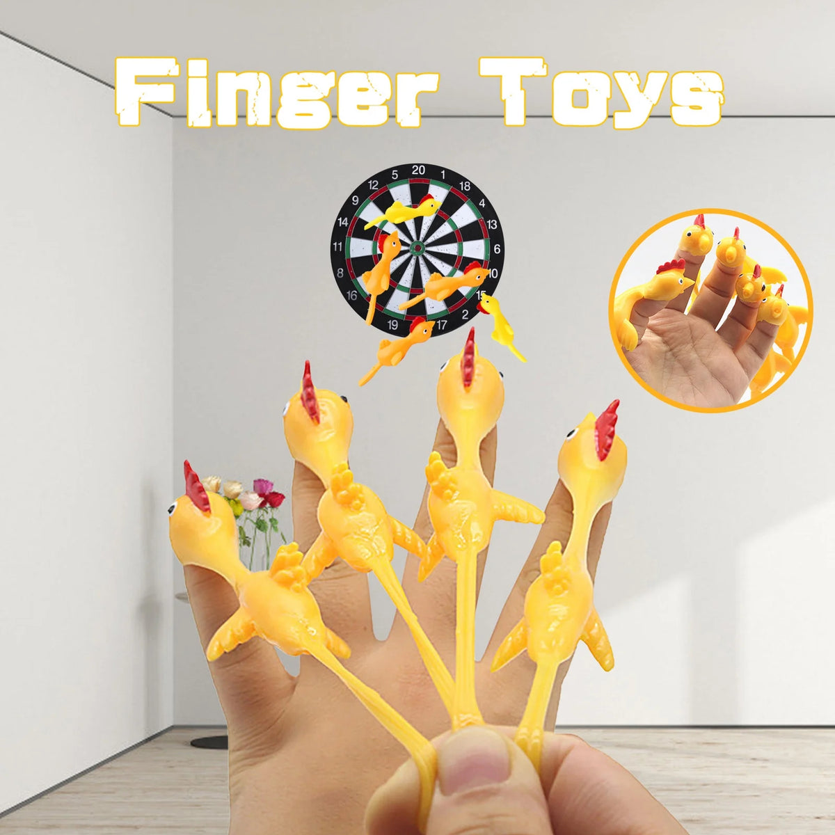 10 Pcs Rubber Chicken Prank Toy M13299