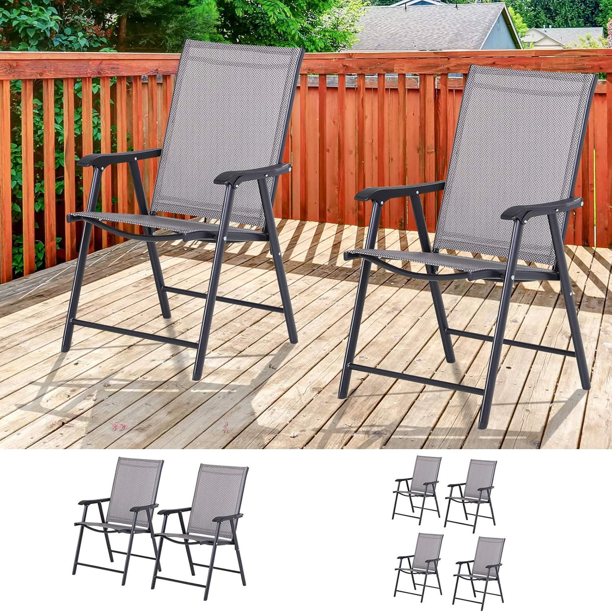 Folding Outdoor Patio Chairs Set of 2 M60445