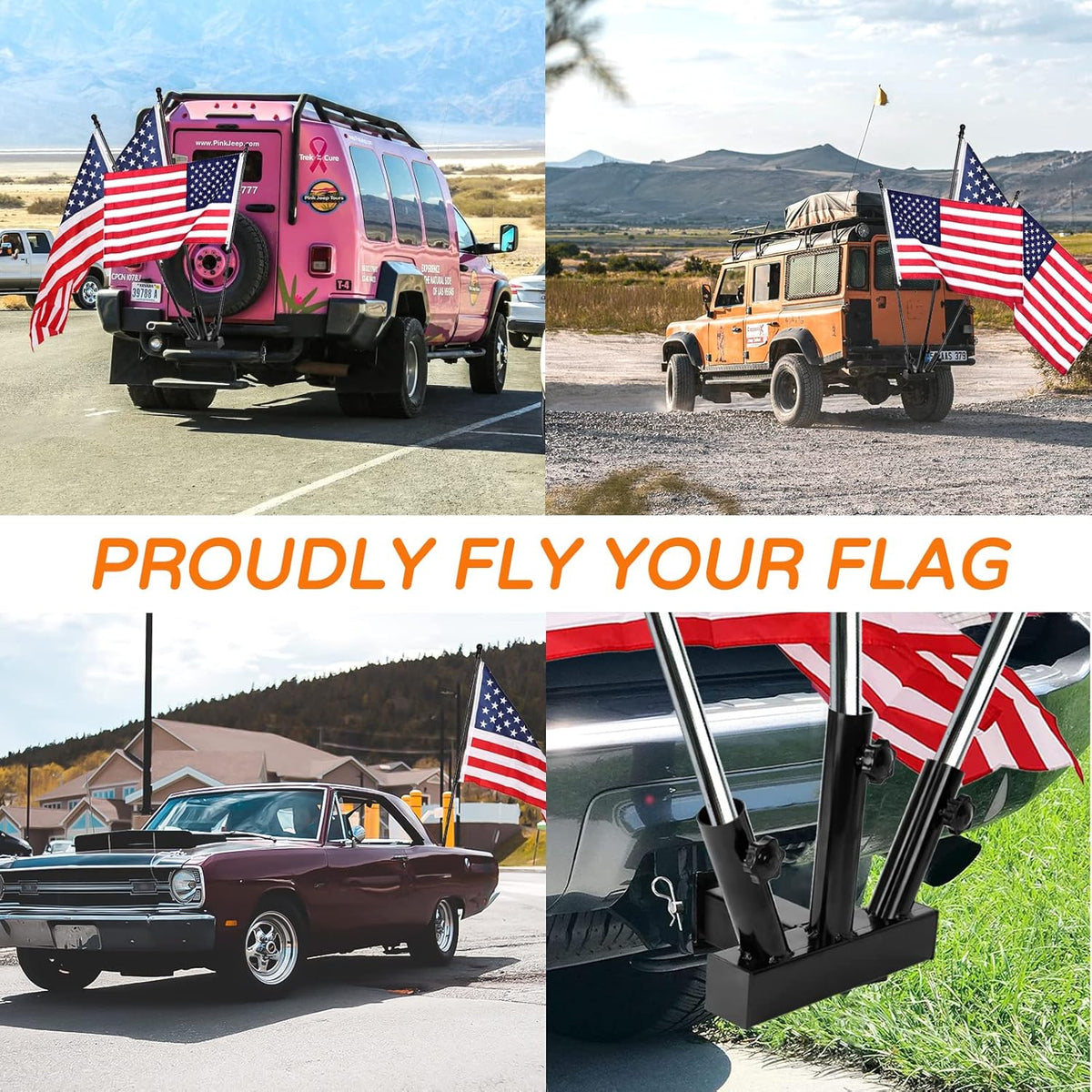 Hitch Mount Flagpole Holder for 2 inches Receiver X217