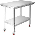 Stainless Steel Work Table with Wheels G33058