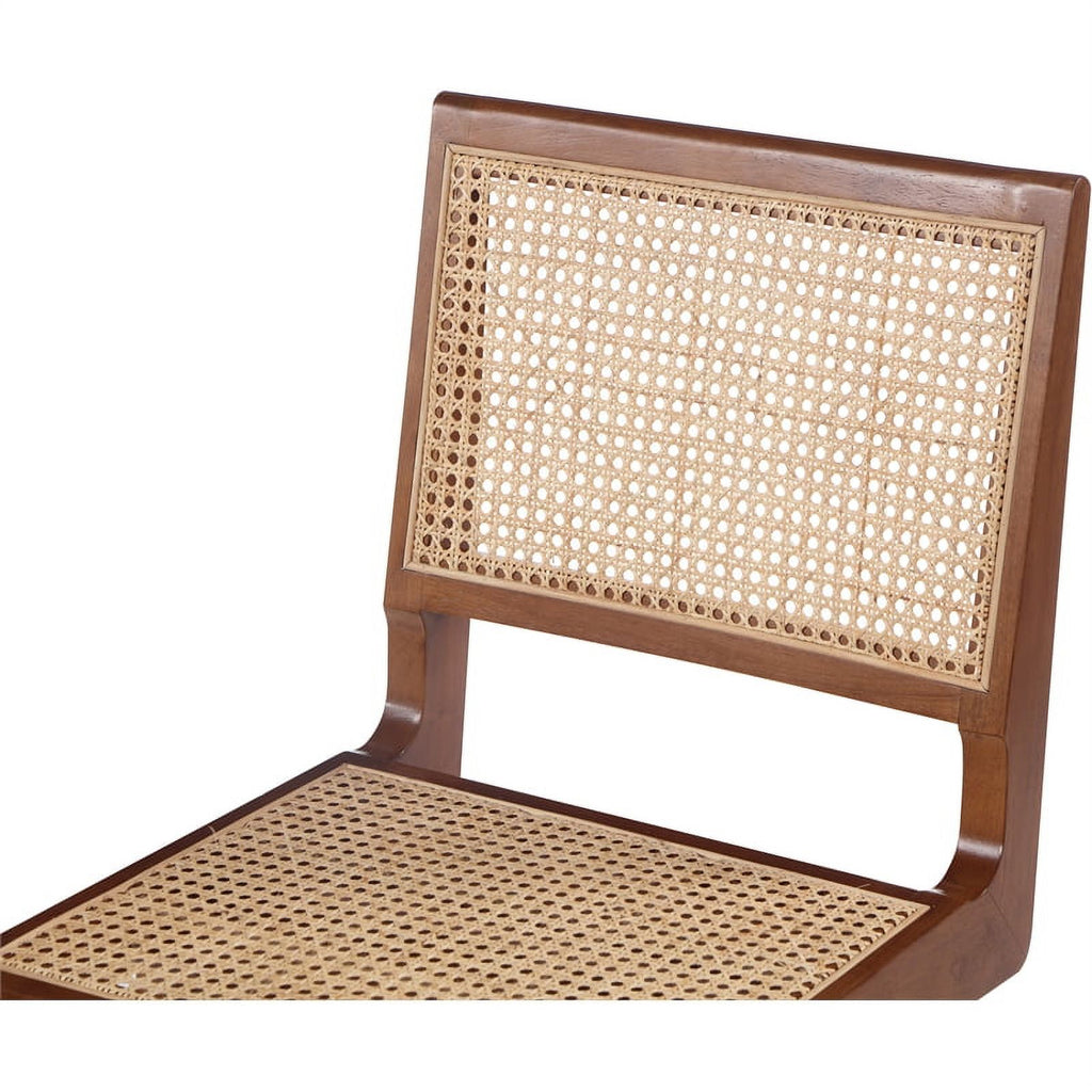 18.1" Solid Wood Dining Side Chair in Walnut (Set of 2) Q815558