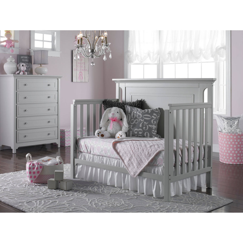 4-in-1 Convertible Crib, Misty Grey Q393