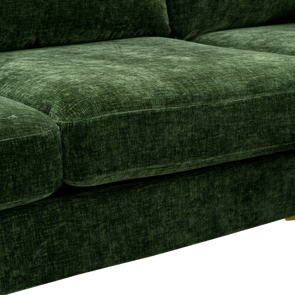 Velvet Sectional Sofa with Golden Metal Legs G268