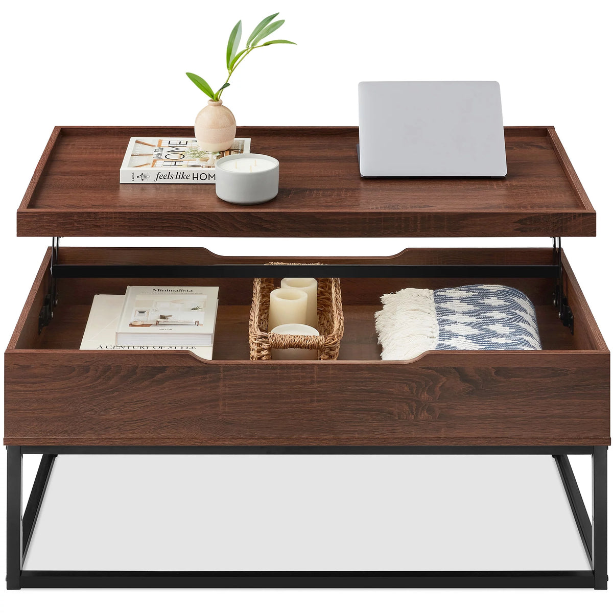 44in Lift Top Coffee Table with Tray Edge Tabletop P496425