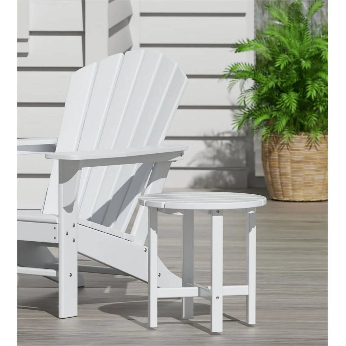White Round Adirondack Side Table X7781