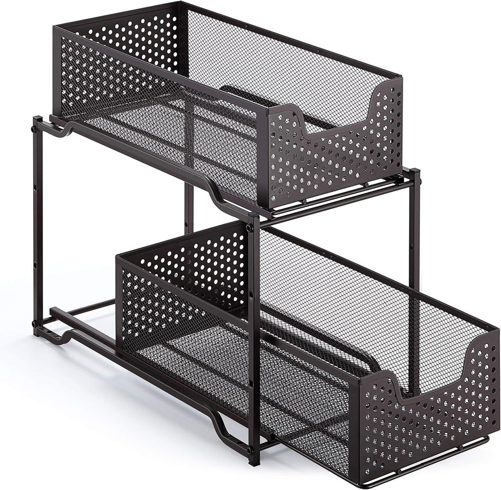 2-Tier Under Sink Cabinet Organizer with Sliding Drawer Q12730