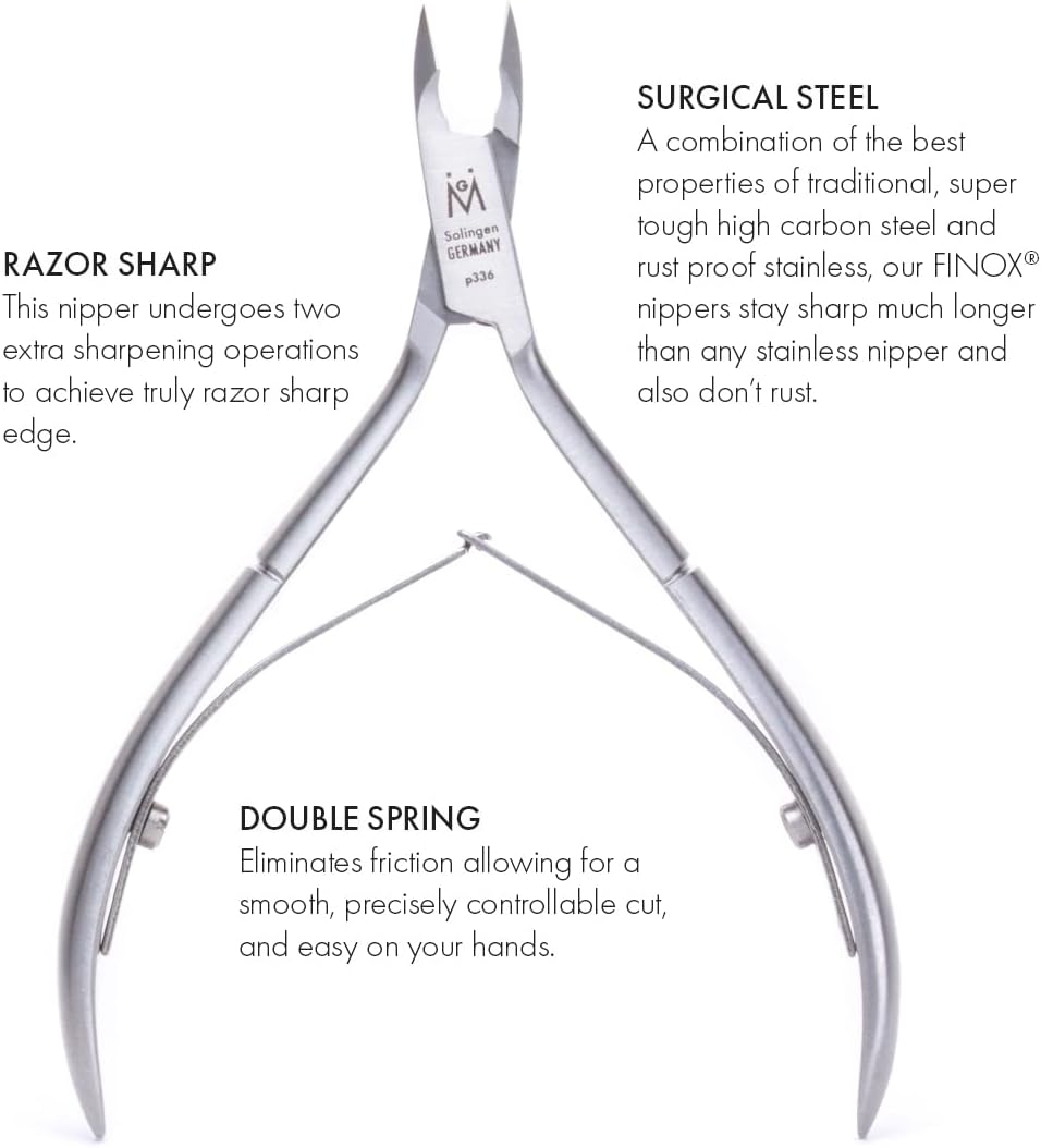 Luxury Cuticle Nipper in Leather Case, Double Sharpened C33569