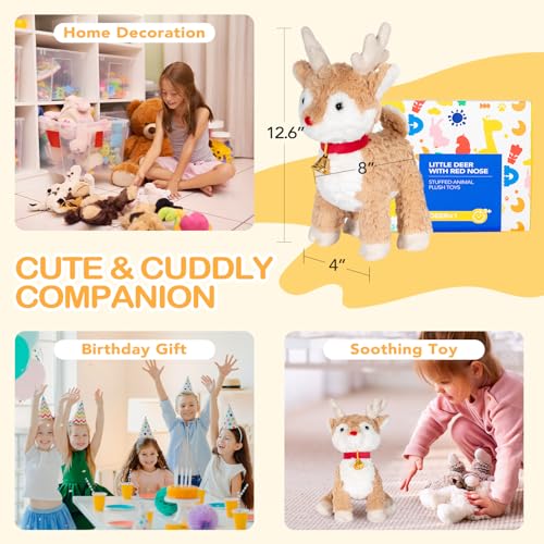 12.6 Inch Reindeer Stuffed Animal Plush Toy N745