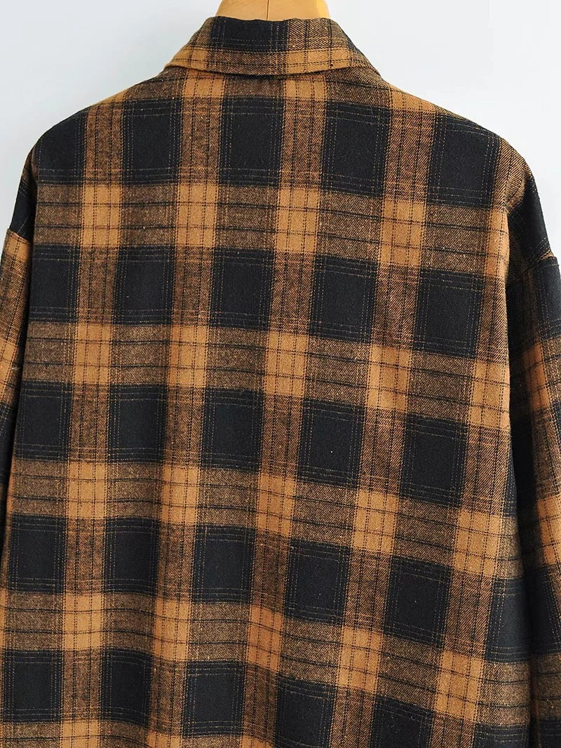 Multi Colored Cotton Plaid Flannel Shacket B73687