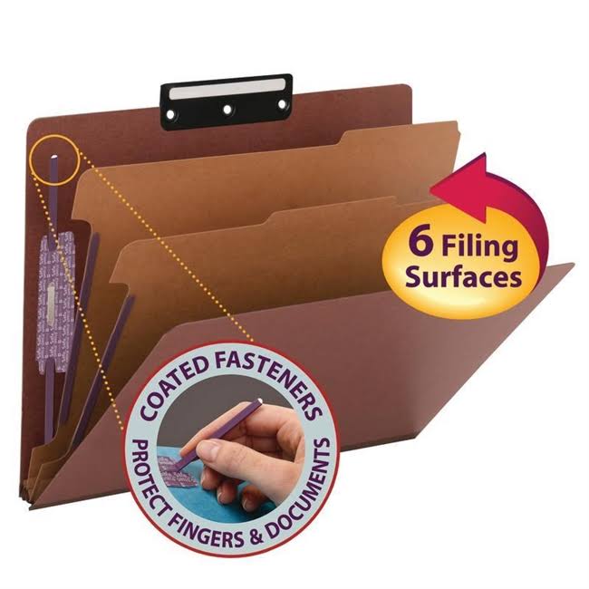 Red Letter Size File Folder with 2 Dividers Z789949