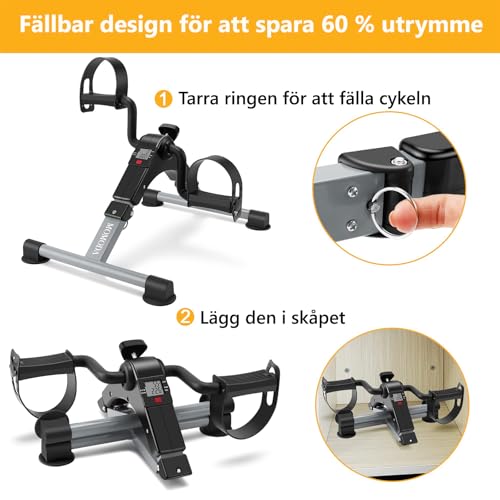 Under Desk Pedal Exerciser Mini Bike with LCD Display J832