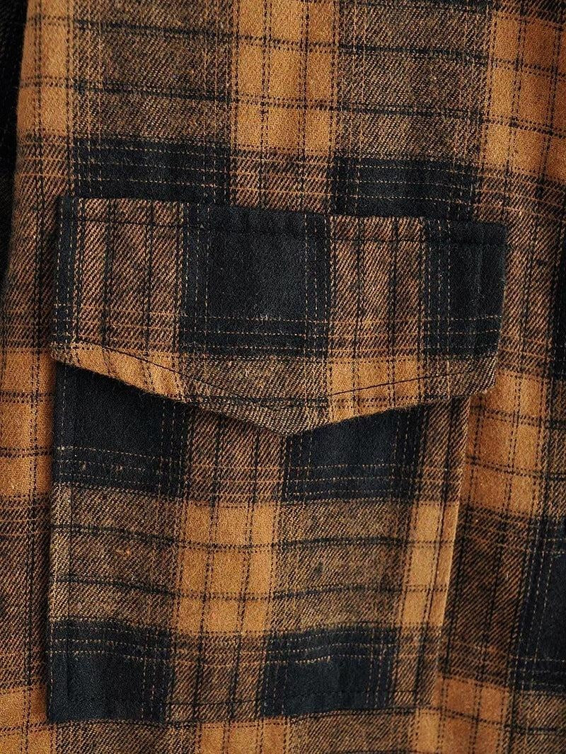 Multi Colored Cotton Plaid Flannel Shacket B73687
