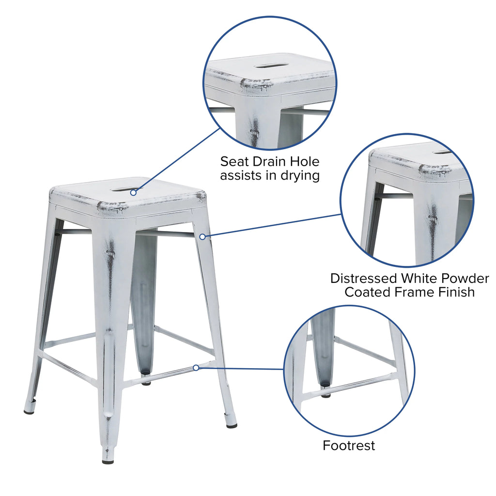 White Outdoor Bar Stool O8602