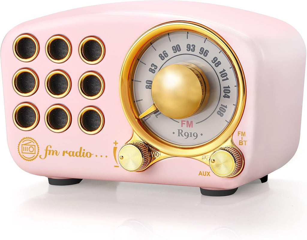 Bluetooth Speaker, Vintage FM Radio with MP3 Player (RED) Pack of 2 G5732