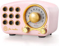 Bluetooth Speaker, Vintage FM Radio with MP3 Player (RED) Pack of 2 G5732