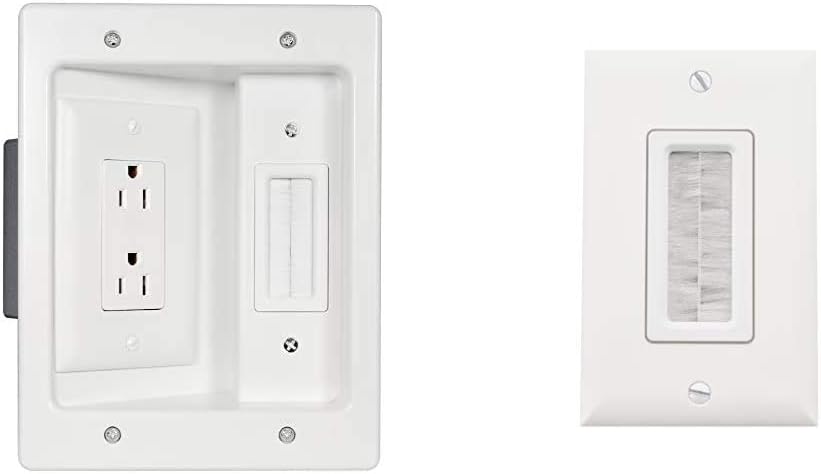 White Flat Panel TV Connection Kit with Cable Access Strap F648181
