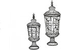 2 Piece Brocade Urns V310567