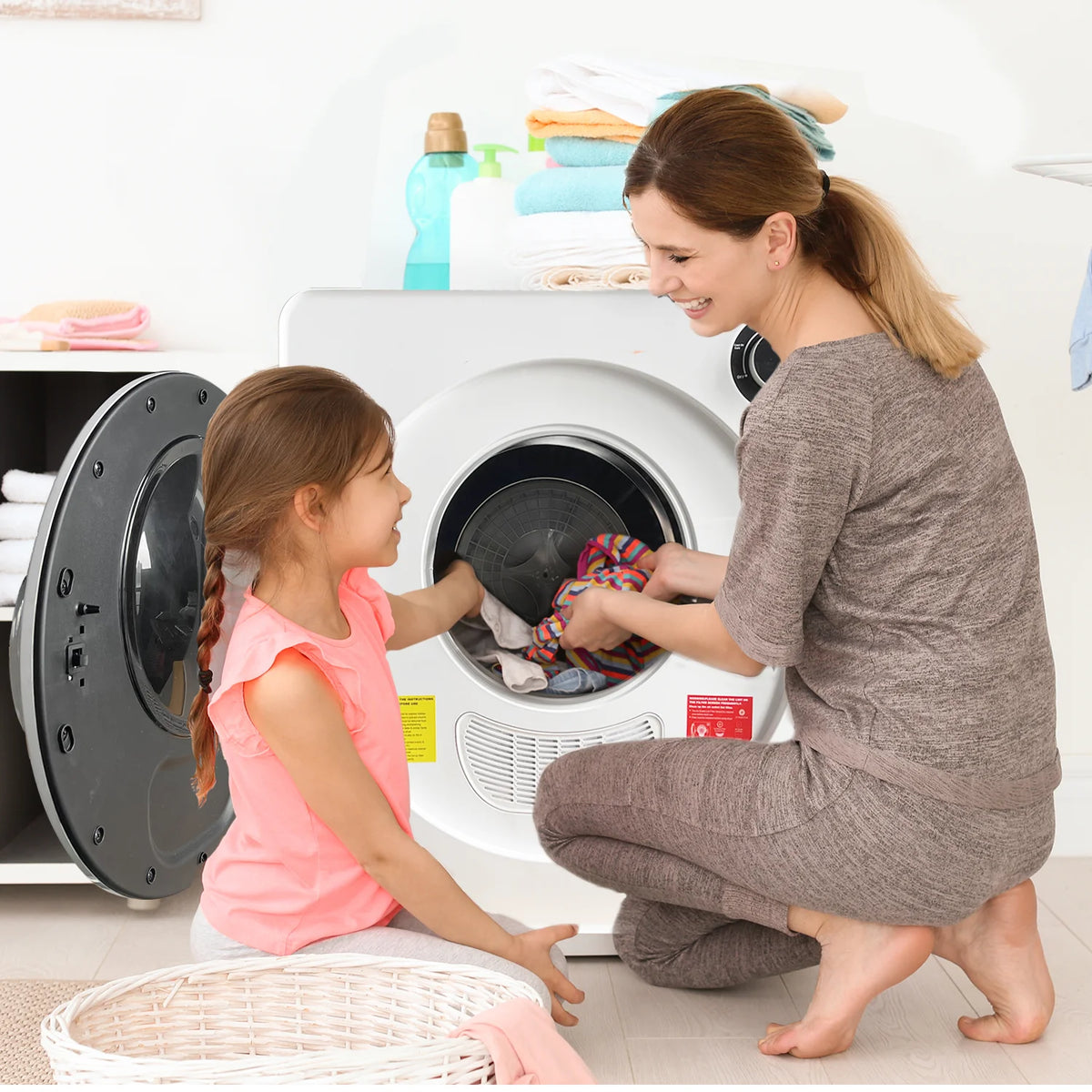 White 13.2 lbs Stainless Steel Portable Electric Dryer N44525