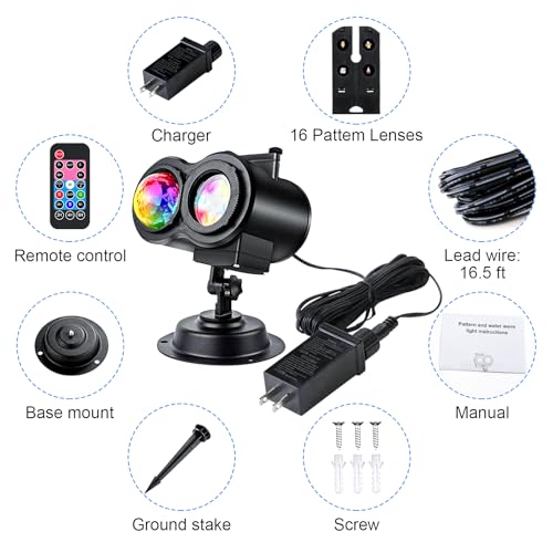 LED Outdoor Holiday Projector Lights Waterproof with Remote Control & Timer P45754