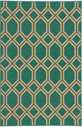 Teal Lattice Diamond 2' 3" x 7' 6" Rectangle Area Rug R235716