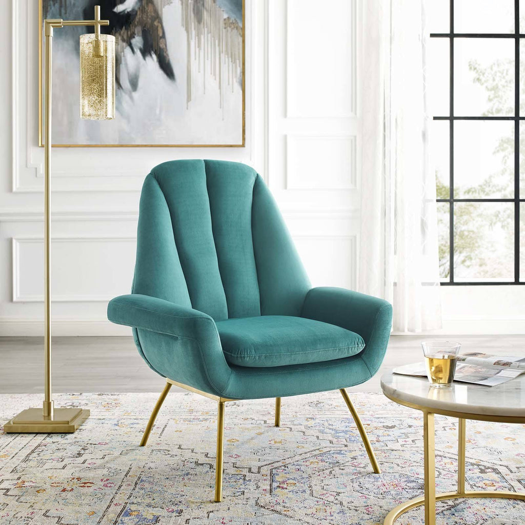 Dusty Rose Velvet Accent Armchair E458