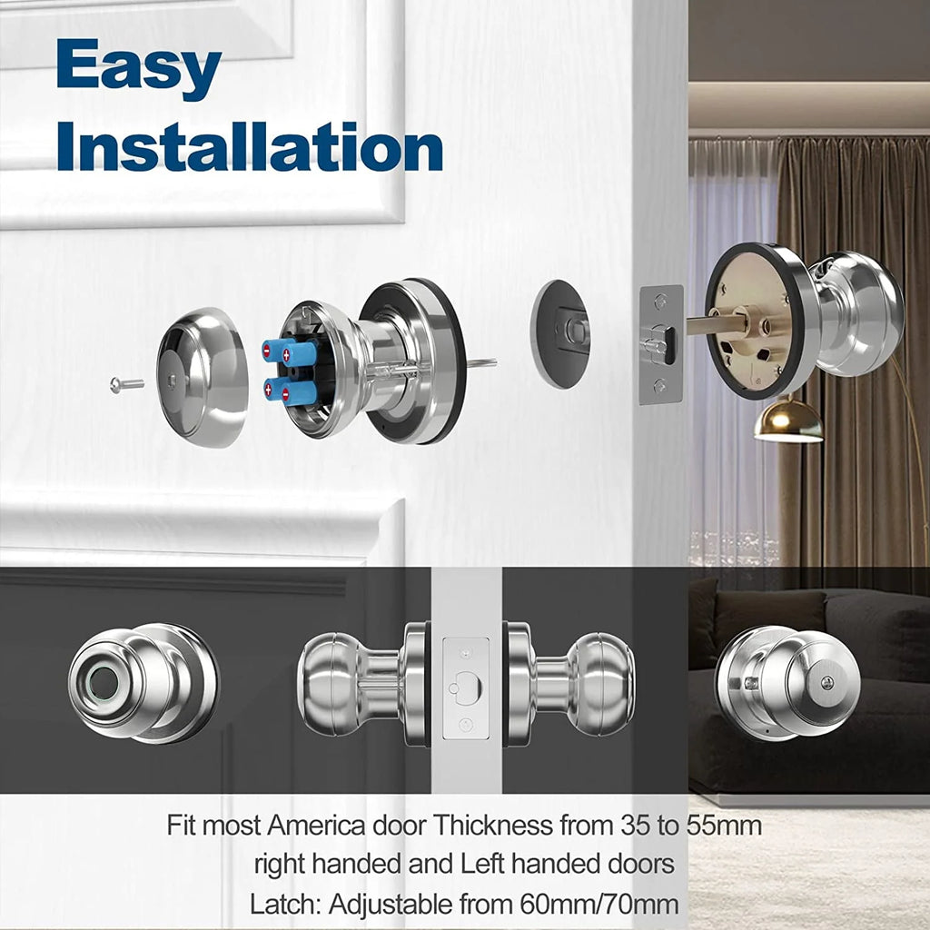 Smart Fingerprint Door Lock with App Control, Black Y5583