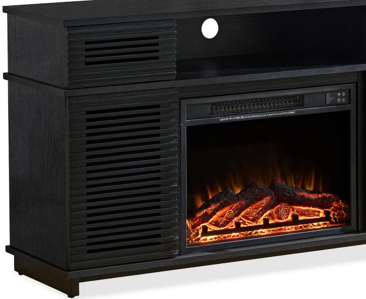 Black Oak Wood Cabinet with Embedded Furnace W318781