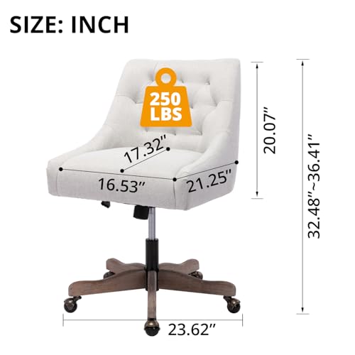 Beige Fabric Upholstered Swivel Office Chair G80999