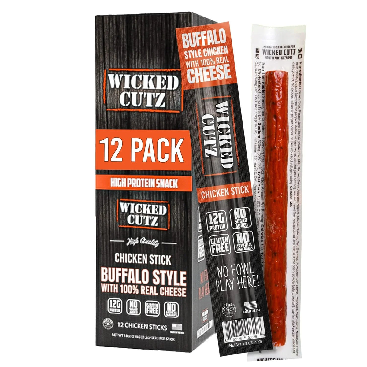 Buffalo Chicken Jerky Sticks 1.5 oz 12-Pack O17039