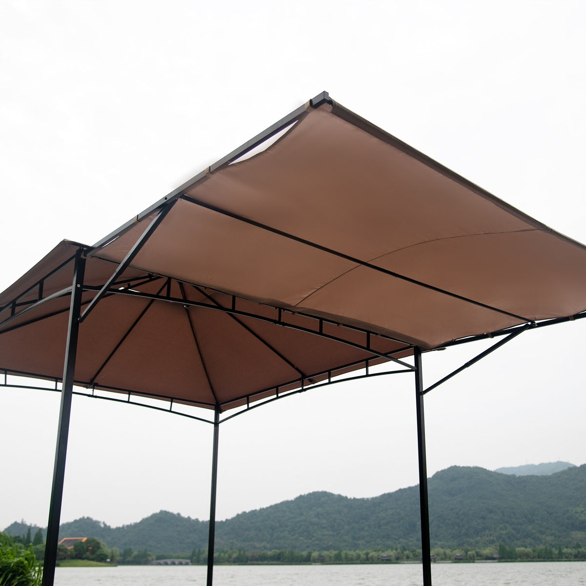Beige Outdoor Grill Canopy with UV Protection L9940