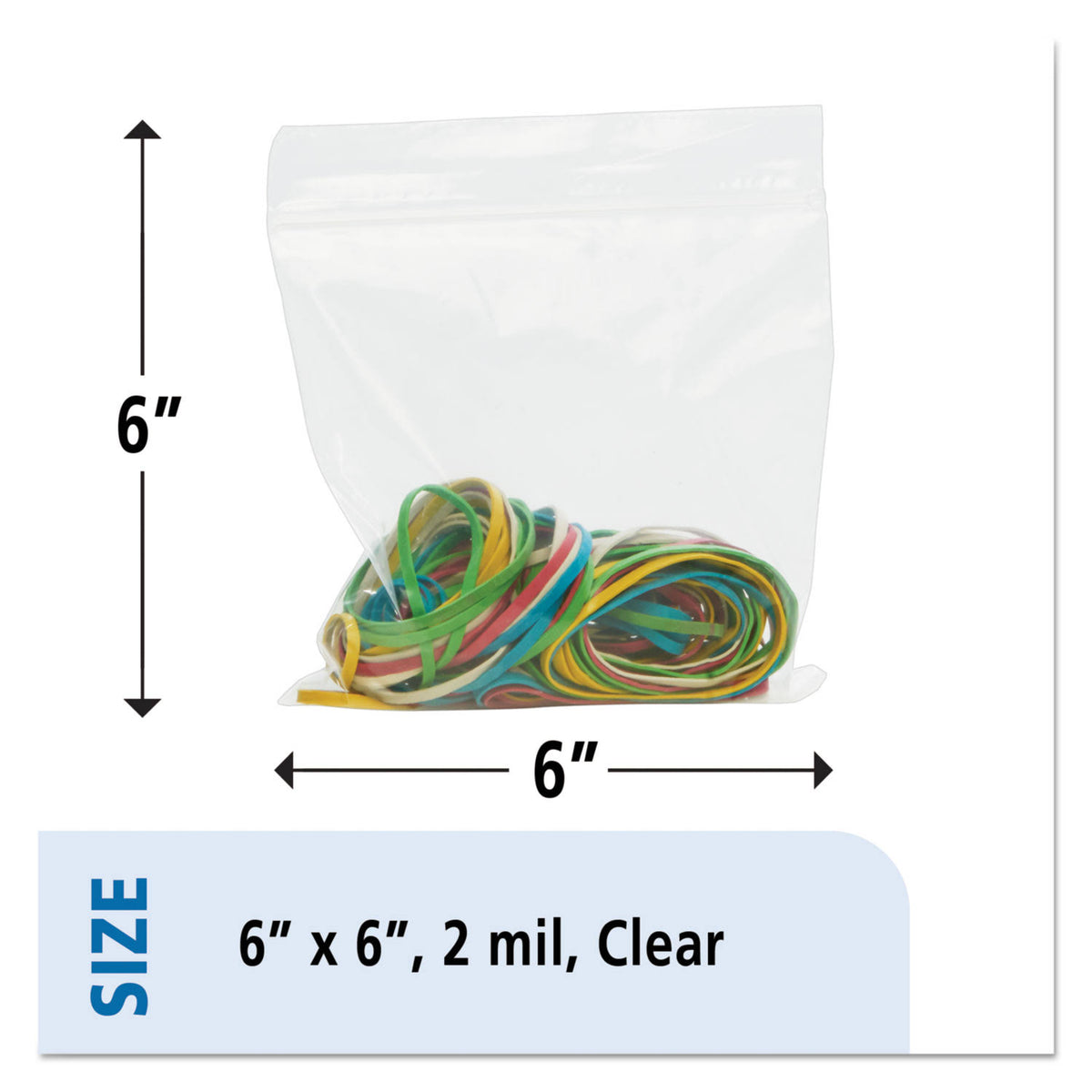 Clear 6 x 6 Zipper Seal Closure Bags, 1000/Carton L552