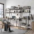Vintage Grey Oak 3-Piece Desk and Display Shelf Set B9675