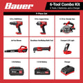 20V Cordless 6-Tool Combo Kit with 3 Ah Battery and 1.5 Ah Battery Z263