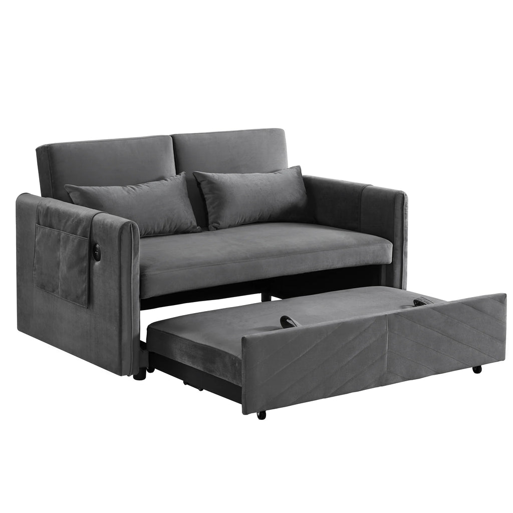 Gray Upholstered Sleeper Sofa K1113