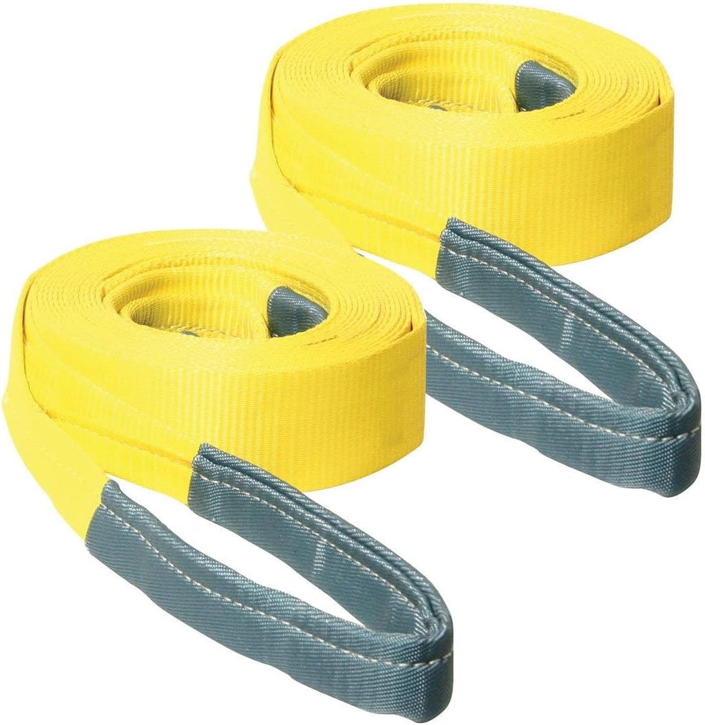 Tow Strap with Reinforced Eyes, 4 Inch x 20 Foot, 2 Pack, 10,000 Pound Towing Capacity H729152