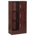Mahogany 3-Door 6-Shelf Wooden Bookcase X961440