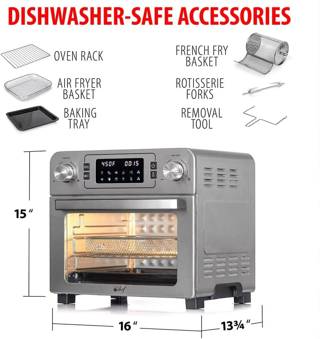 24QT Stainless Steel Countertop Toaster Air Fryer Oven E596455