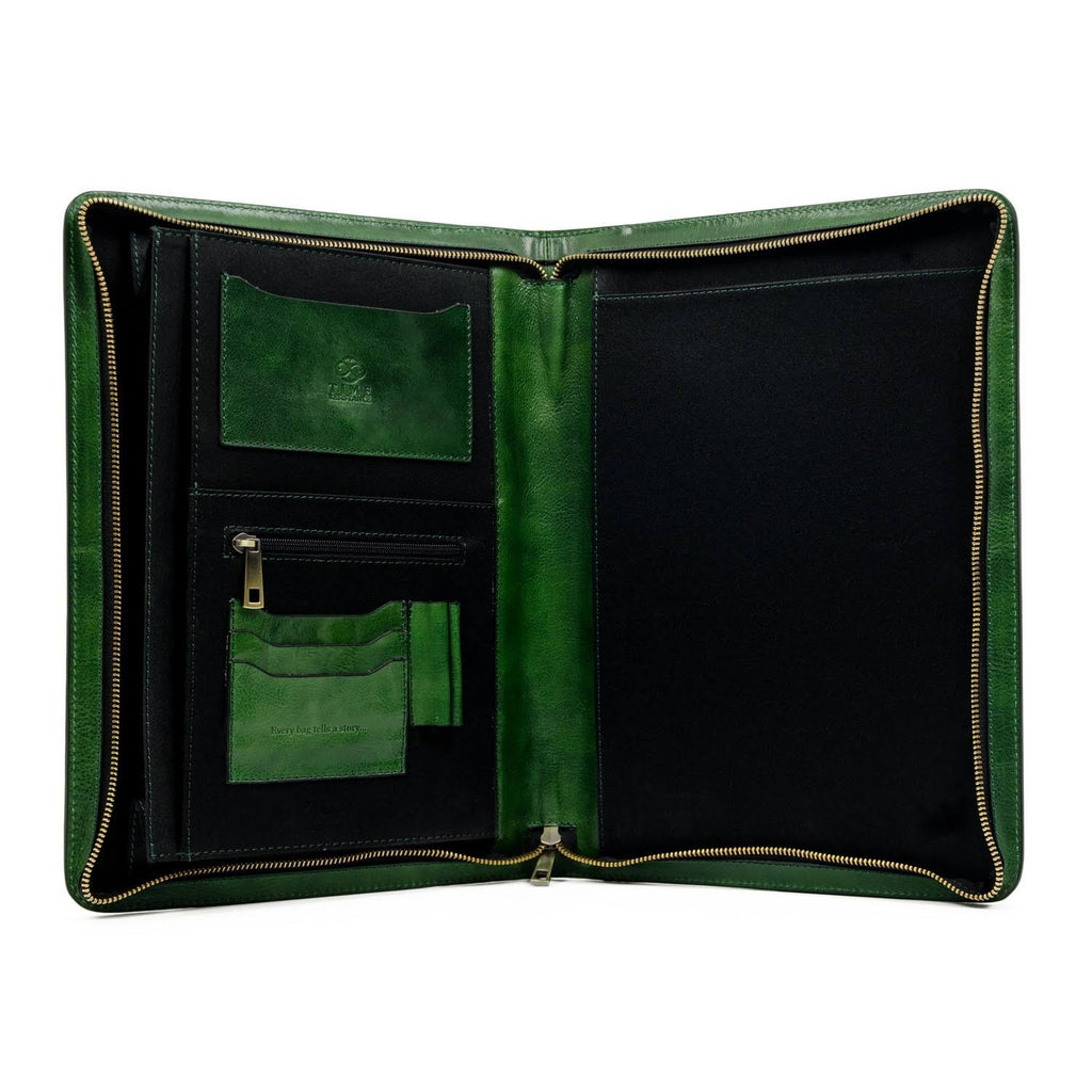 Green Leather Portfolio Document Folder T698911