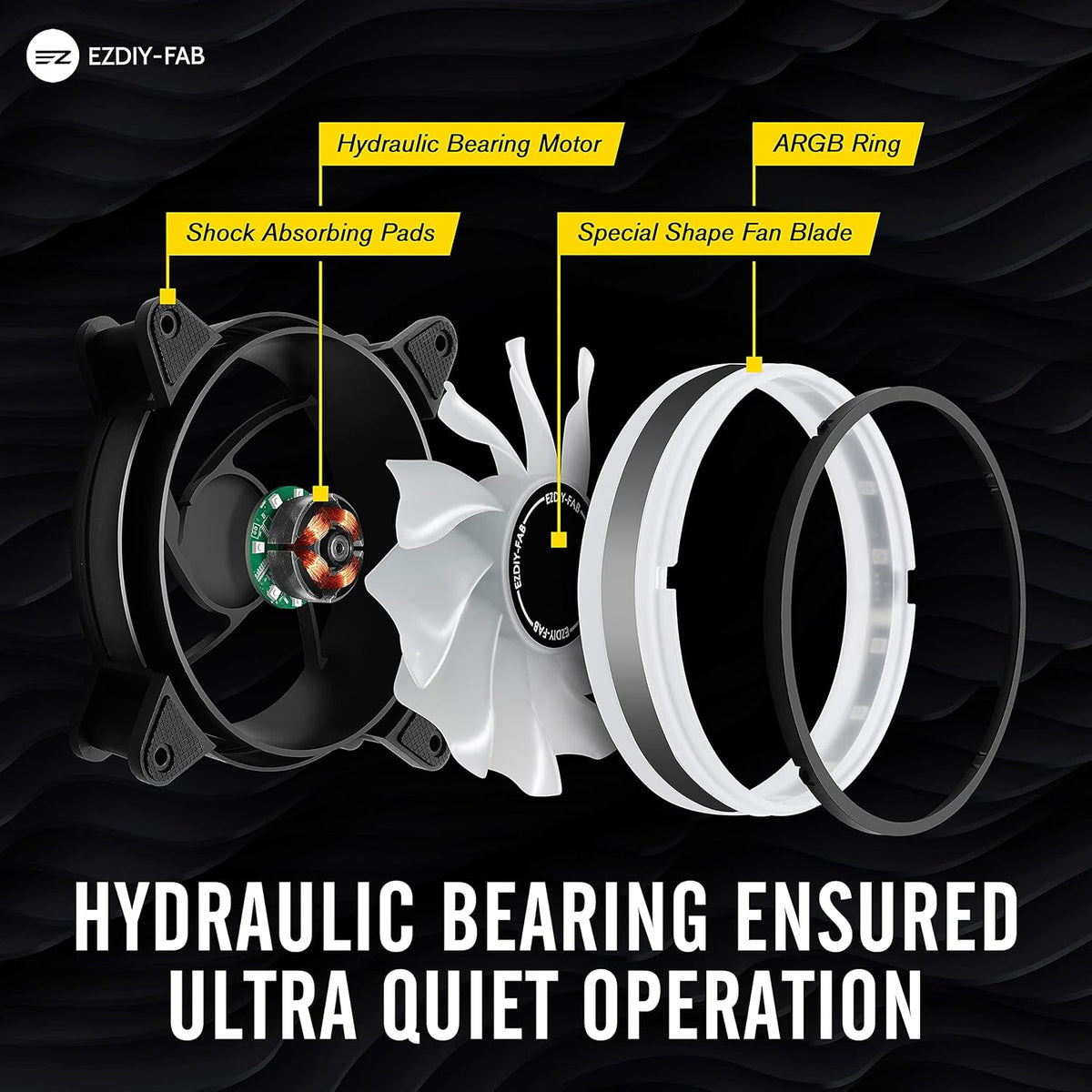 6 Pack 120mm RGB Addressable PC Case Fan with Hub and Remote J990223