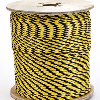 Yellow/Black 1200 ft Polypropylene Safety Rope W528285