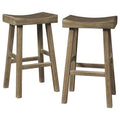 Brown Wooden Saddle Stool Set of 2 C940548