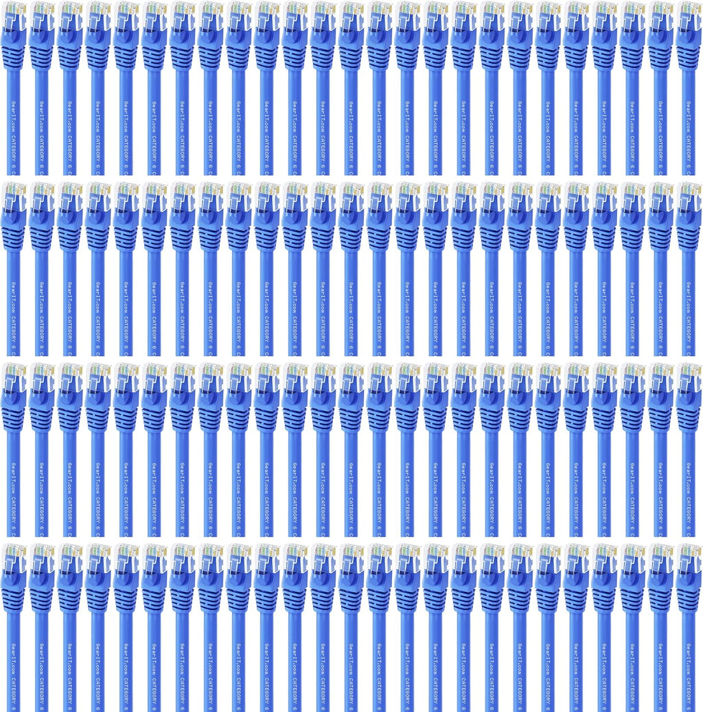 Cat 6 Ethernet Cable 1 ft 100-Pack Blue Y927273