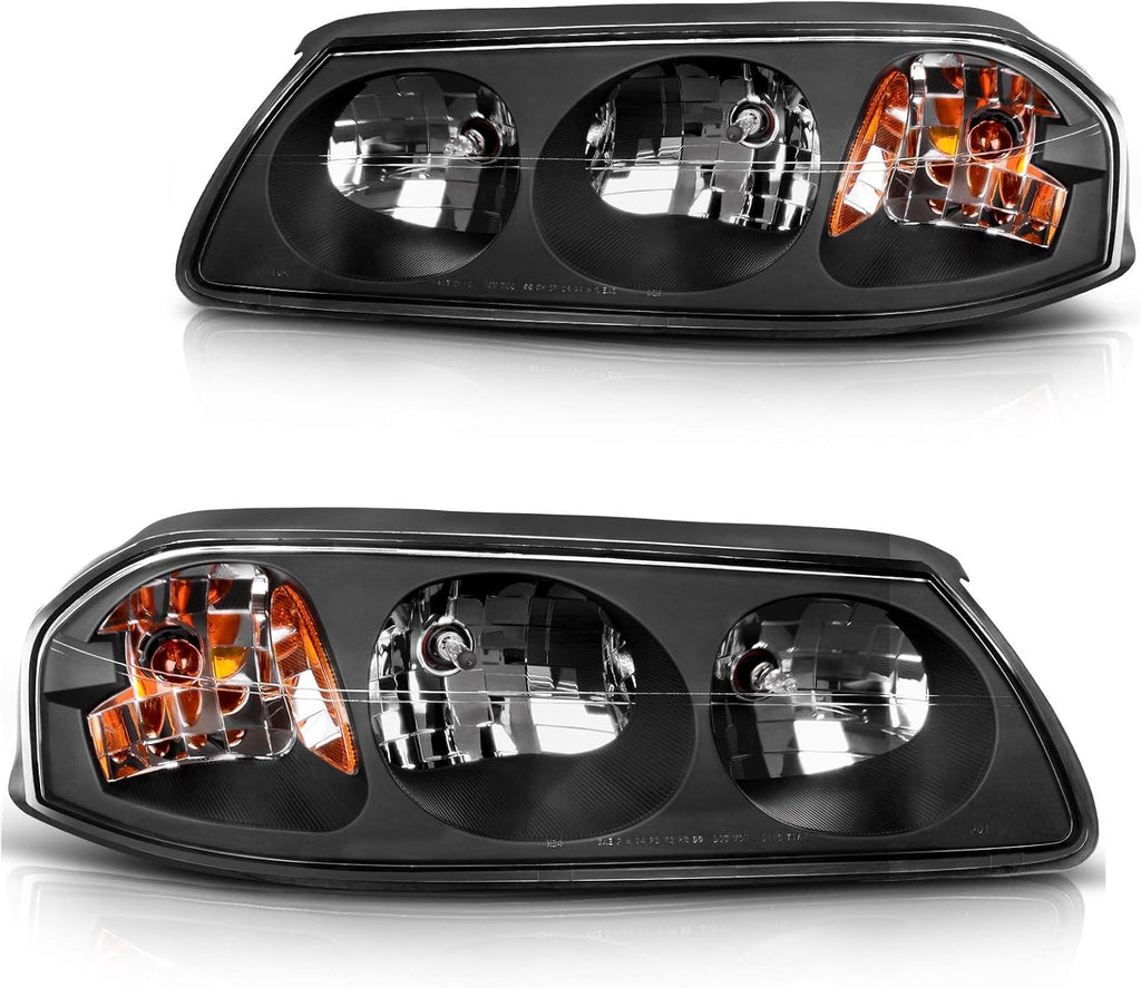 Black Housing Amber Reflector Headlight Assembly Y58647