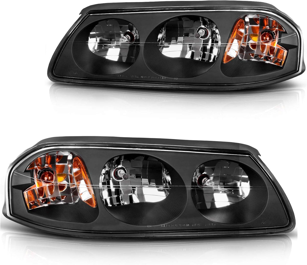 Black Housing Amber Reflector Headlight Assembly Y58647