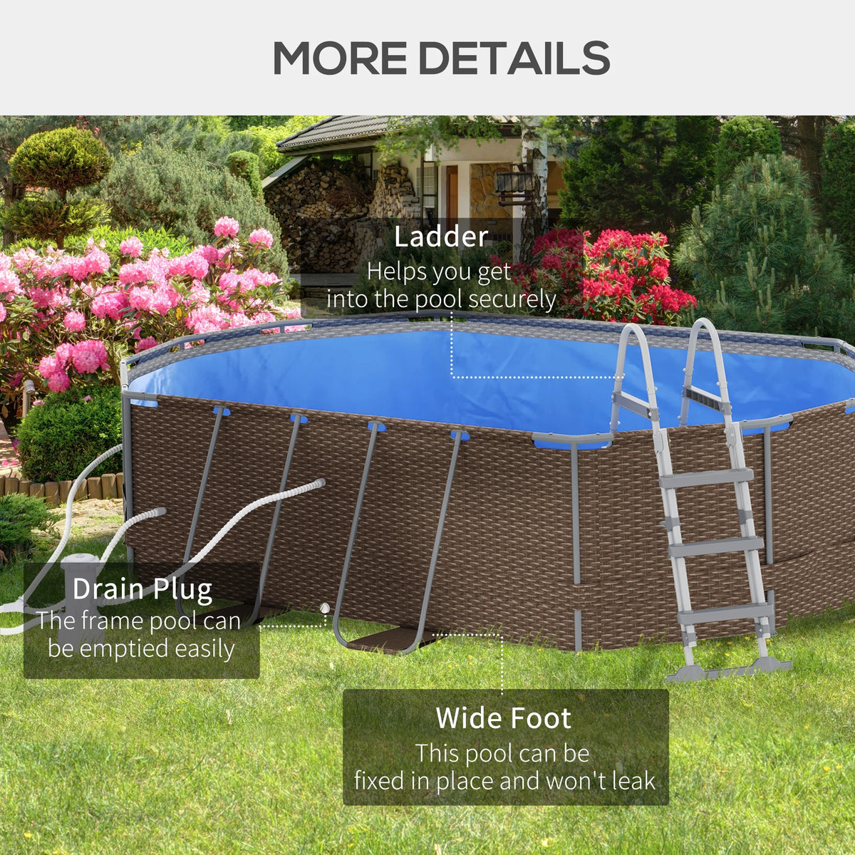Brown Frame Swimming Pool Z644